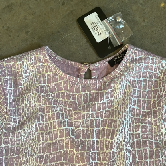 Lavender and Silver Metallic Alligator Print Bodysuit - Picture 3 of 4